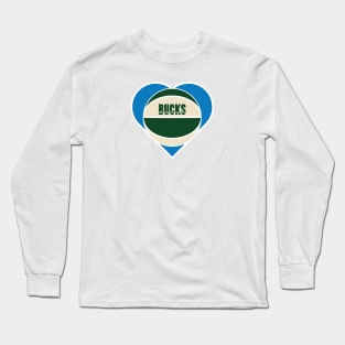 Heart Shaped Milwaukee Bucks Basketball Long Sleeve T-Shirt